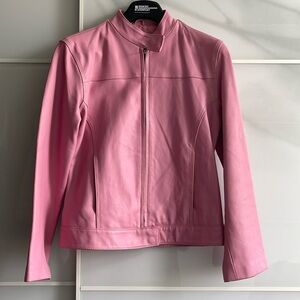 Beautiful pink leather  motorcycle jacket. Great condition!! See tag.